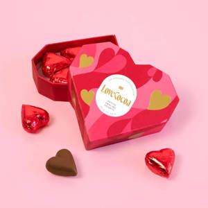 Love Cocoa Praline Milk Chocolate Truffles Heart Box 85g